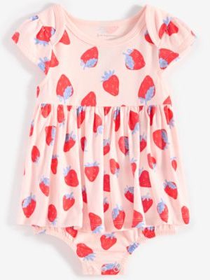 First Impressions Baby Girls Strawberry-Print Skirted Sunsuit, Exclusively at Macy's