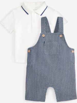First Impressions Baby Boys Polo Shirt & Striped Shortall, 2 Piece Set, Exclusively at Macy's