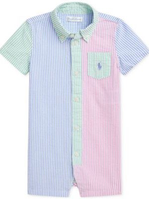 Polo Ralph Lauren Baby Color-Blocked Seersucker Shortall