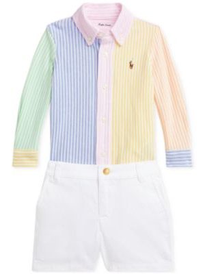 Polo Ralph Lauren Baby Striped Oxford Shirt & Chino Shorts Set