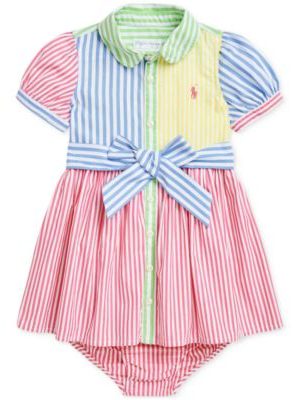 Polo Ralph Lauren Baby Striped Color-Blocked Dress