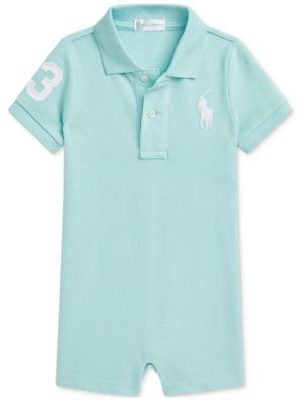 Polo Ralph Lauren Baby Big Pony Cotton Mesh Polo Shortall