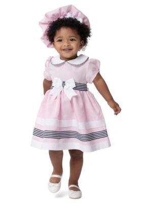 Rare Editions Baby Girl Sailor Dress with Matching Hat, 2-Piece Set