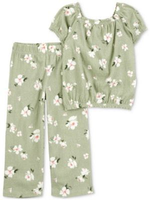 Carter's Toddler Girls Floral-Print Top & Pull-On Pants, 2-Piece Set