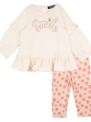 Rare Editions Baby Girl Smile Applique Outfit, 2-Piece Set