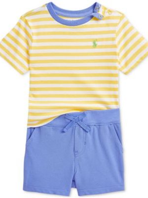 Polo Ralph Lauren Baby Striped Tee & Mesh Short Set