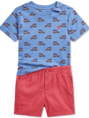 Polo Ralph Lauren Baby Printed Jersey Tee & Chino Short Set