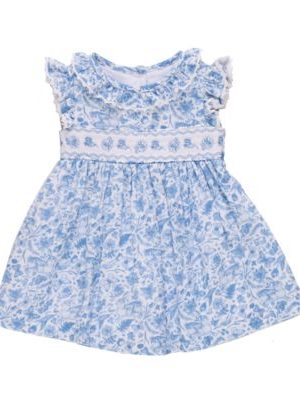 Bonnie Baby Baby Girls Smocked Insert Toile Dress