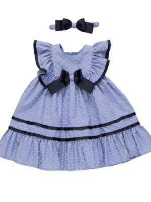 Bonnie Baby Baby Girls 2-Piece Clip Dot Nautical Dress