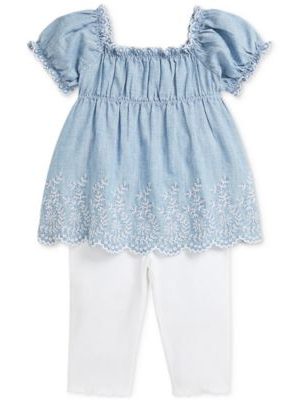 Polo Ralph Lauren Baby Chambray Top & Jersey Legging Set