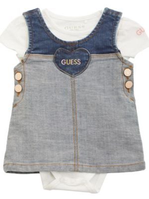 GUESS Baby Girl 2-Piece Jersey Bodysuit and Denim Skirt