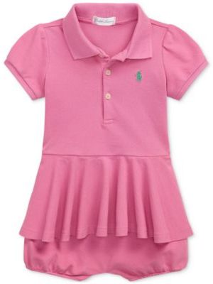 Polo Ralph Lauren Baby Puff-Sleeve Peplum Shortall
