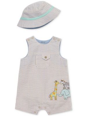 Little Me Baby Boy 2-Pc. Safari Sunsuit & Bucket Hat Set