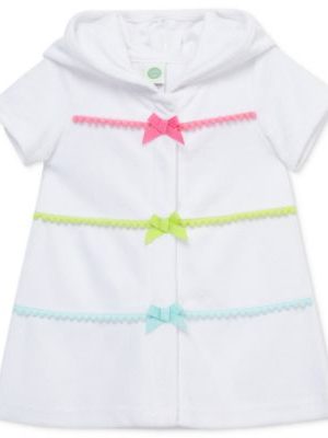 Little Me Baby Girls Pom Pom Hooded Swim Cover-Up