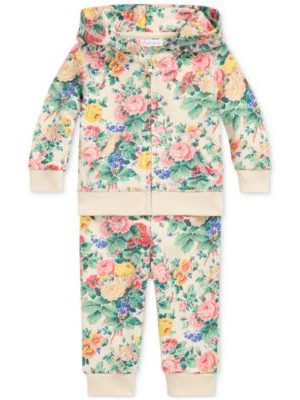 Polo Ralph Lauren Baby Floral Cotton Terry Hoodie & Pant Set