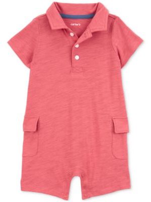 Carter's Baby Boys Polo Cotton Cargo Romper