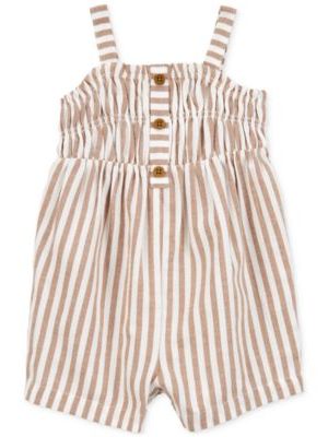 Carter's Baby Girls Stripe Twill Romper