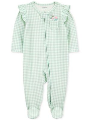 Carter's Baby Unisex Striped Footed Two-Way Zip One-Piece