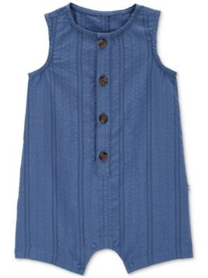Carter's Baby Boys Button-Down Cotton Romper