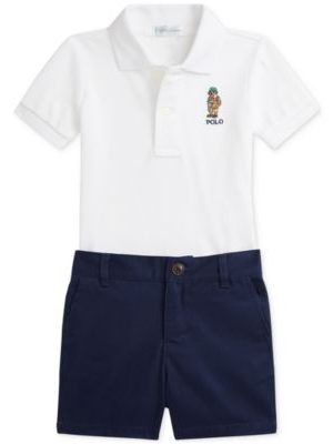 Polo Ralph Lauren Baby Mesh Polo Shirt & Chino Short Set