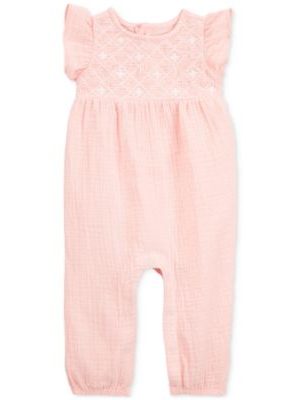 Carter's Baby Girls Cotton Gauze Jumpsuit