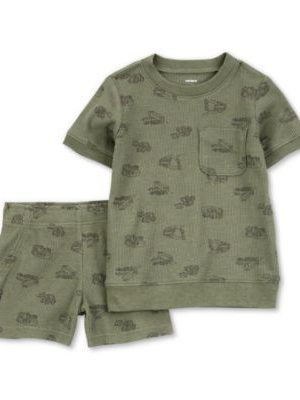 Carter's Baby Boys Construction T-Shirt & Shorts, 2 Piece Set