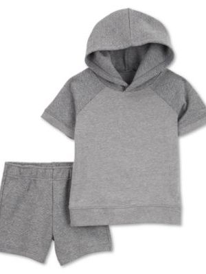 Carter's Baby Boys Quilted Hooded Top & Shorts, 2 Piece Set