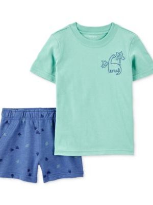 Carter's Baby Boys Dinosaur T-Shirt & Shorts, 2 Piece Set