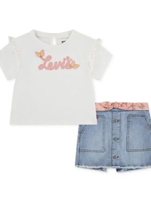 Levi's? Baby Girls T-Shirt & Denim Skort, 2 Piece Set