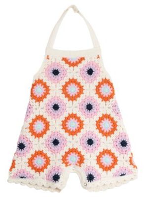 Rare Editions Baby Girl Crochet Romper
