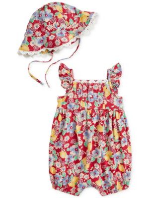 Polo Ralph Lauren Baby Bubble Shortall & Hat Set