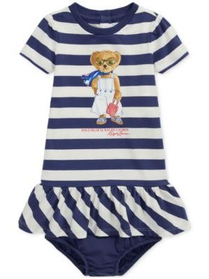 Polo Ralph Lauren Baby Girl Striped Polo Bear Dress
